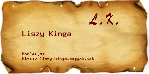 Liszy Kinga névjegykártya